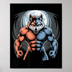 Alpha-Wolf Mensch durch Zufall Alpha-Wahl Lustiges Poster