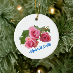 Alpha Xi Delta Griechische Schwesternschaft Rosa R Keramik Ornament