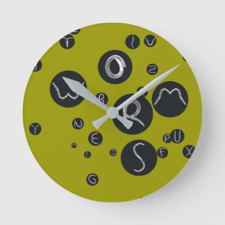 alphabet 3 runde wanduhr