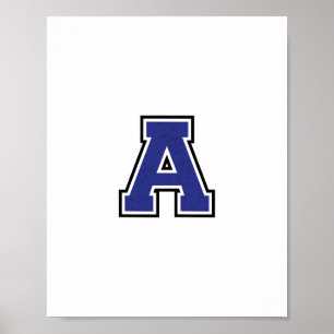 Alphabet A in blauer Farbe Poster