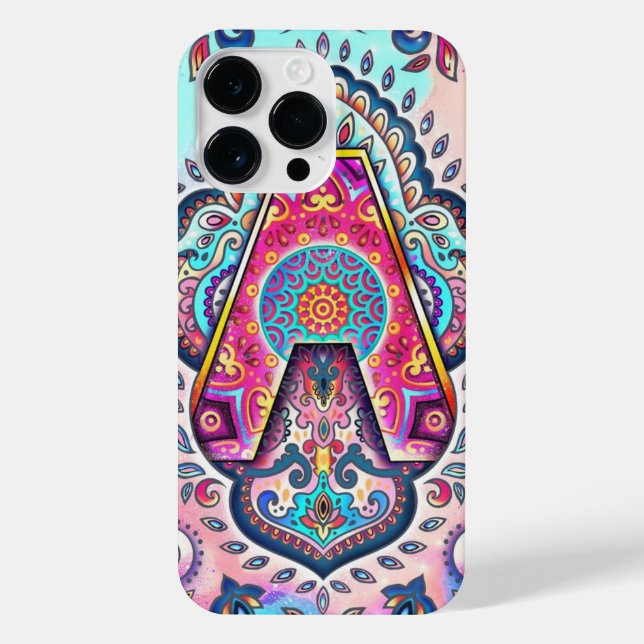 Alphabet A mandala iPhone Hülle (Rückseite)