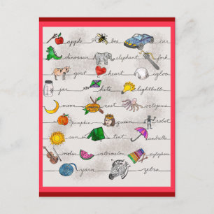 Alphabet A-Z Postkarte