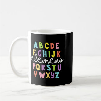 Alphabet Abc Elemeno Lehrer Schüler Zurück Kaffeetasse