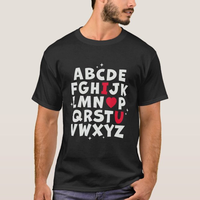 Alphabet ABC I Liebe Sie - Englischer Lehrer Valen T-Shirt (Vorderseite)