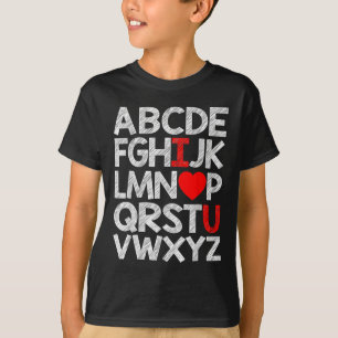Alphabet Abc I Liebe U T Shirt Valentinstag