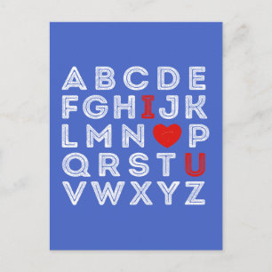 Alphabet ABC I Liebe You Feiertagspostkarte