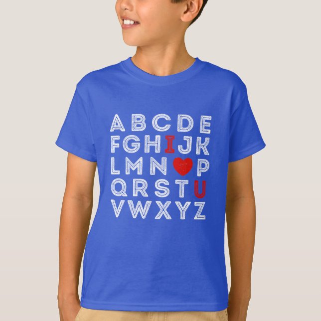 Alphabet ABC I Liebe You T-Shirt (Vorderseite)