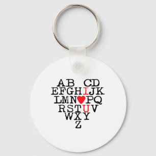 Alphabet Abc I Liebe You T Shirt Valentinstag Hea Schlüsselanhänger