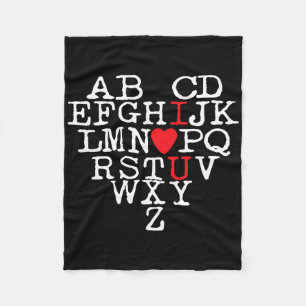 Alphabet Abc Ich Liebe Dich T-Shirt Valentinstag H Fleecedecke