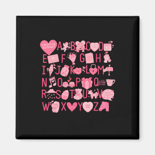 Alphabet Abc Ich Liebe Dich T-Shirt Valentinstag H Magnet