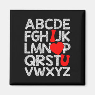 Alphabet Abc Ich Liebe Dich T-Shirt Valentinstag H Magnet