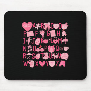 Alphabet Abc Ich Liebe Dich T-Shirt Valentinstag H Mousepad