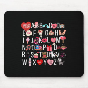 Alphabet Abc Ich Liebe Dich T-Shirt Valentinstag H Mousepad