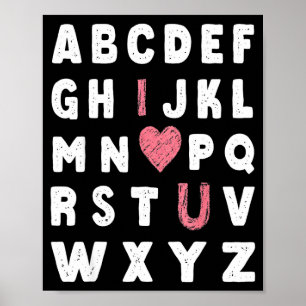 Alphabet Abc Ich Liebe Dich Valentinstag Herz Poster