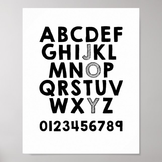 Alphabet ABC Number Educational Poster (Vorne)