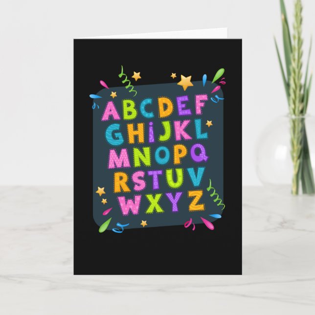 Alphabet Abc School Start Girls Boys Karte (Vorderseite)