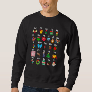 Alphabet ABCs Learning Christmas Kindergarten Teac Sweatshirt