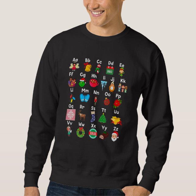 Alphabet ABCs Learning Christmas Kindergarten Teac Sweatshirt (Vorderseite)