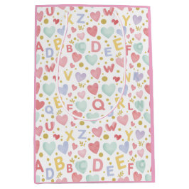 Alphabet Adventures: Watercolor Hearts and Playful Mittlere Geschenktüte