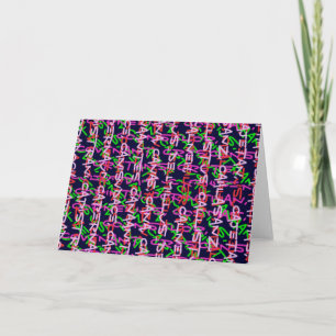 Alphabet Alpha Kunst bunt BUNT Mode Geschenk Karte
