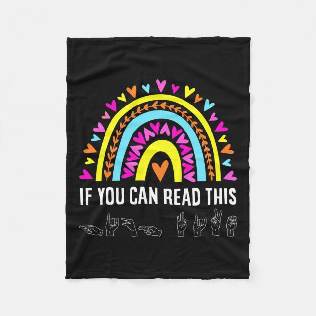 Alphabet American Sing Language Asl Teacher Fun Fleecedecke (Vorderseite)