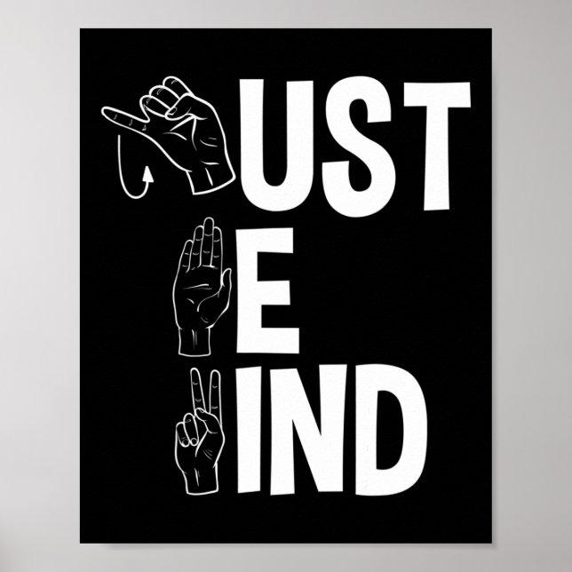 Alphabet American Sing Language Asl Teacher Just B Poster (Vorne)