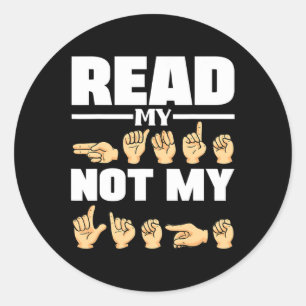 Alphabet American Sing Language Asl Teacher Quote Runder Aufkleber