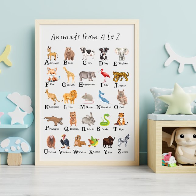 Alphabet Animal A - Z Children Educational Kinderz Poster (Von Creator hochgeladen)