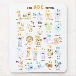 Alphabet Animal ABC Niedliche Tiere Mousepad