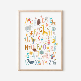 Alphabet Animal ABC Poster Print