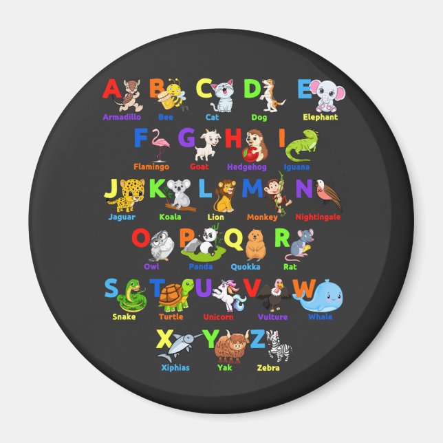 Alphabet Animal ABCs Learning Circle Magnet (Vorne)