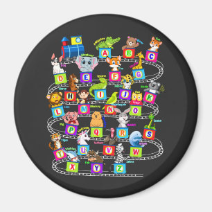 Alphabet Animal ABCs Learning Circle Magnet