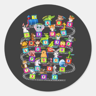 Alphabet Animal ABCs Learning Runder Aufkleber