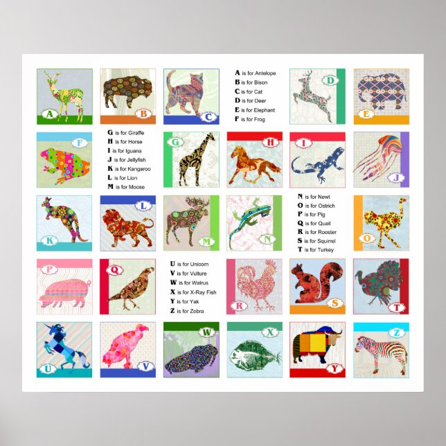 Alphabet Animal Poster überarbeitet (Vorne)