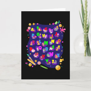 Alphabet Animals School Start Girls Boys Karte