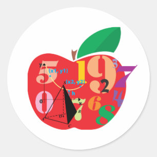 Alphabet Apple Runder Aufkleber