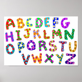 Alphabet Art Colorful Typografy Moderne Kinderdeko Poster