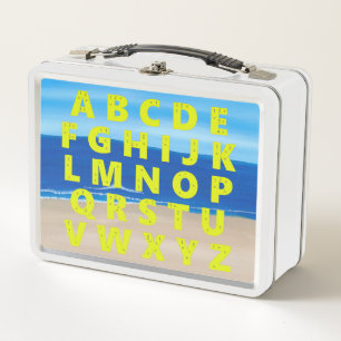 Alphabet auf der "Ocean Scene Lunch Box" Metall Brotdose