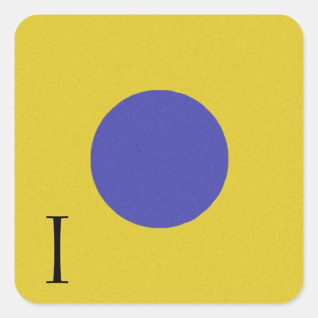 Alphabet-Aufkleber für das Schiff Nautic Signal I Quadratischer Aufkleber (Vorderseite)