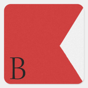 Alphabet-Aufkleber für die Signalflagge Quadratischer Aufkleber