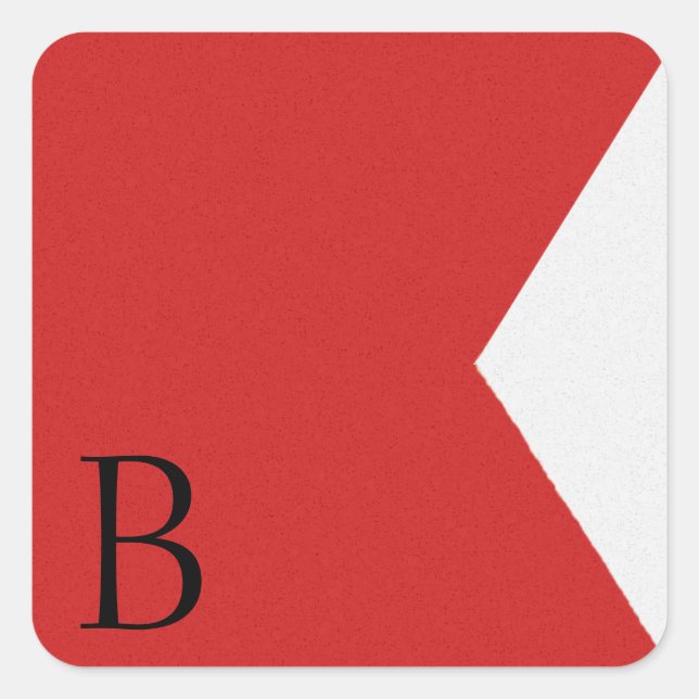 Alphabet-Aufkleber für die Signalflagge Quadratischer Aufkleber (Vorderseite)