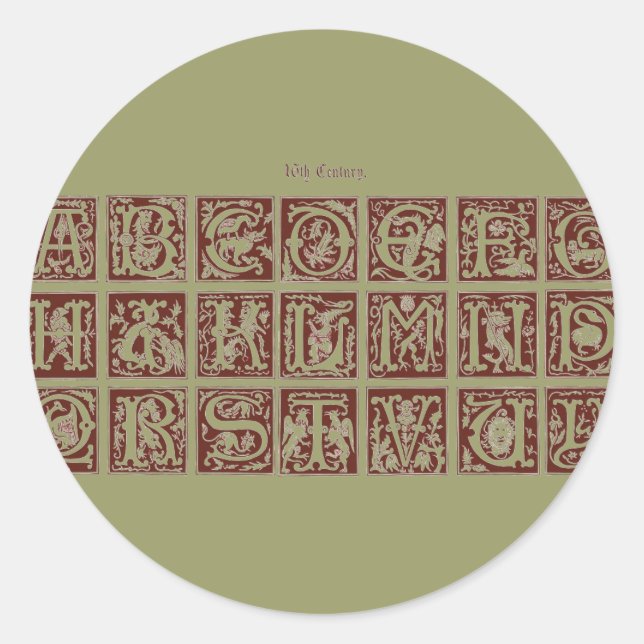 Alphabet-Aufkleber Runder Aufkleber (Vorderseite)