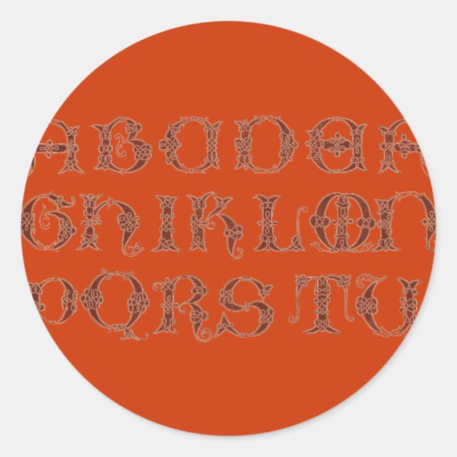 Alphabet-Aufkleber Runder Aufkleber (Vorderseite)