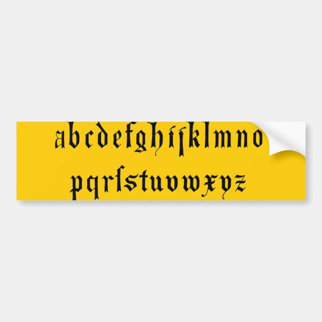 Alphabet Autoaufkleber (Vorne)