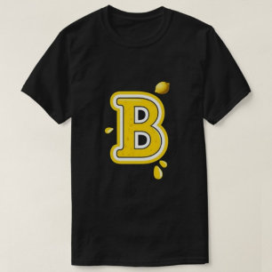 Alphabet B Print Modern Black Men's Trikots T-Shirt