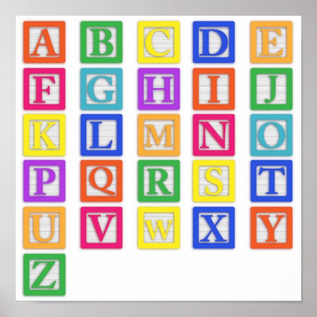Alphabet Baby blockiert Plakat (Vorne)