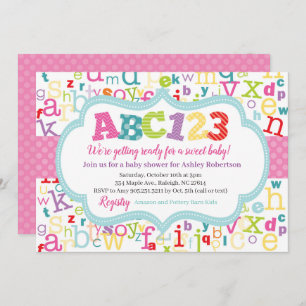 Alphabet-Baby-Dusche Einladung