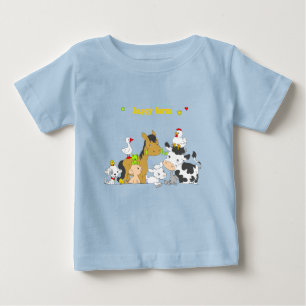 Alphabet Bauernhof-Kleid Baby T-shirt