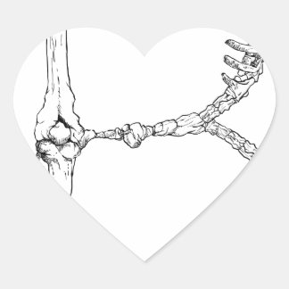 Alphabet Bone Letter B Herz-Aufkleber