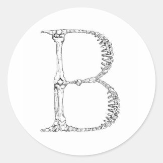 Alphabet Bone Letter B Runder Aufkleber